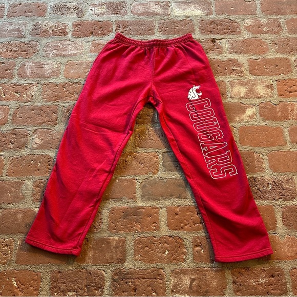 Gildan Men's XL WSU Washington State Cougars Red & white Joggers sweatpants - Picture 1 of 14